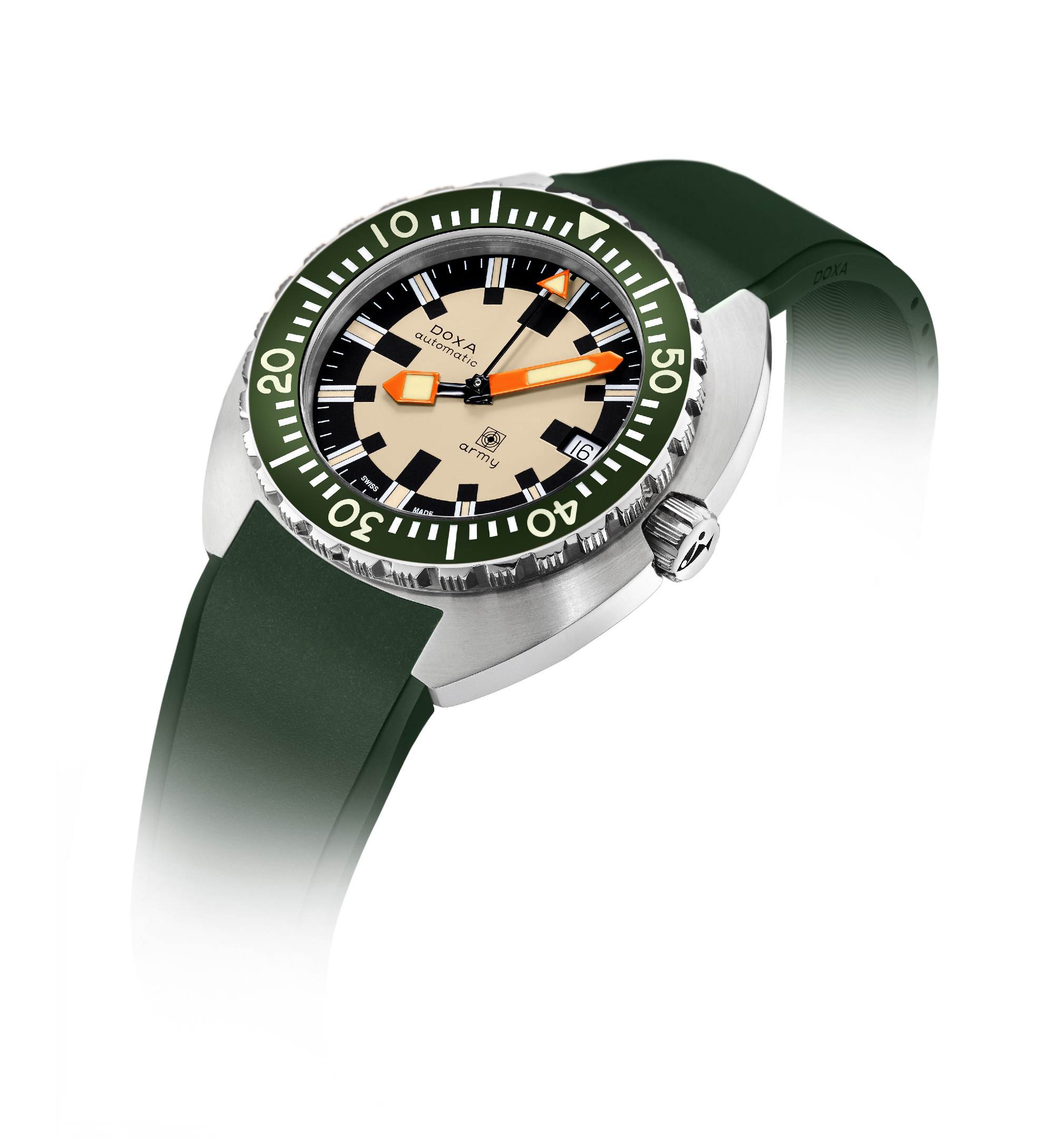 DOXA Army、ステンレススチールベゼル