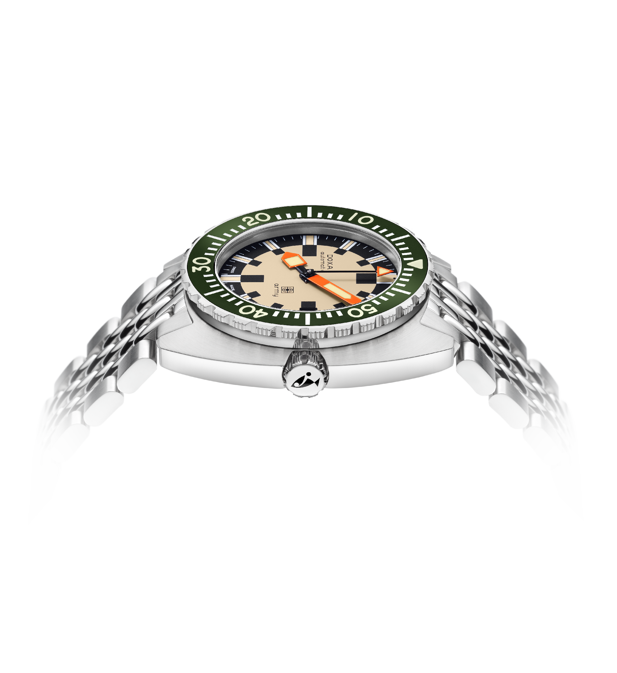 DOXA Army、ステンレススチールベゼル