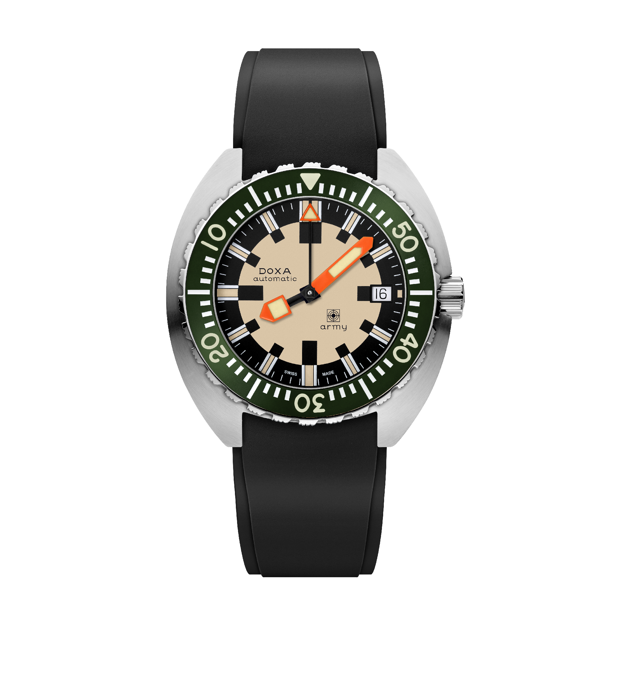 DOXA Army、ステンレススチールベゼル