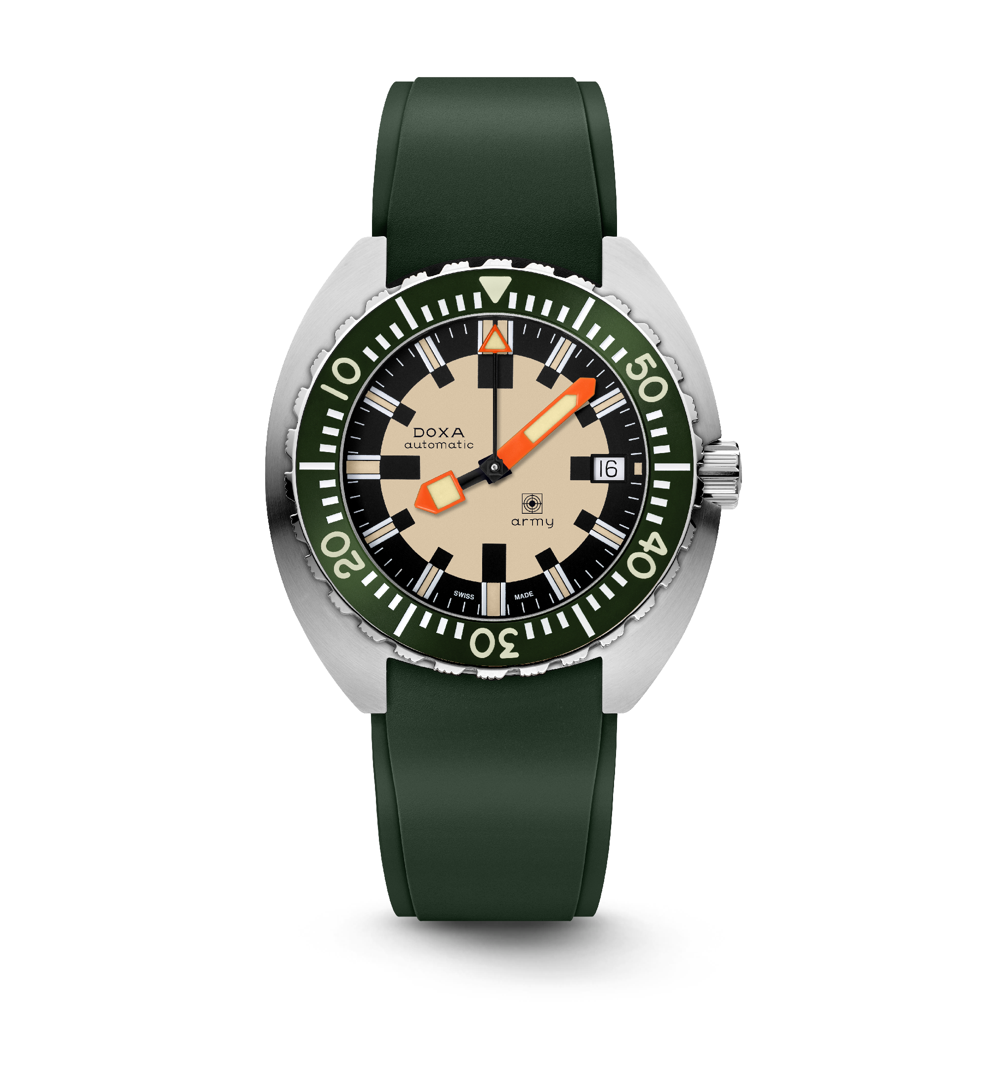 DOXA Army、ステンレススチールベゼル